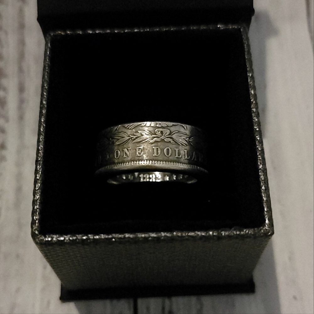 Morgan silver dollar men's ring